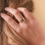 Bague Daisy large saphir et diamants