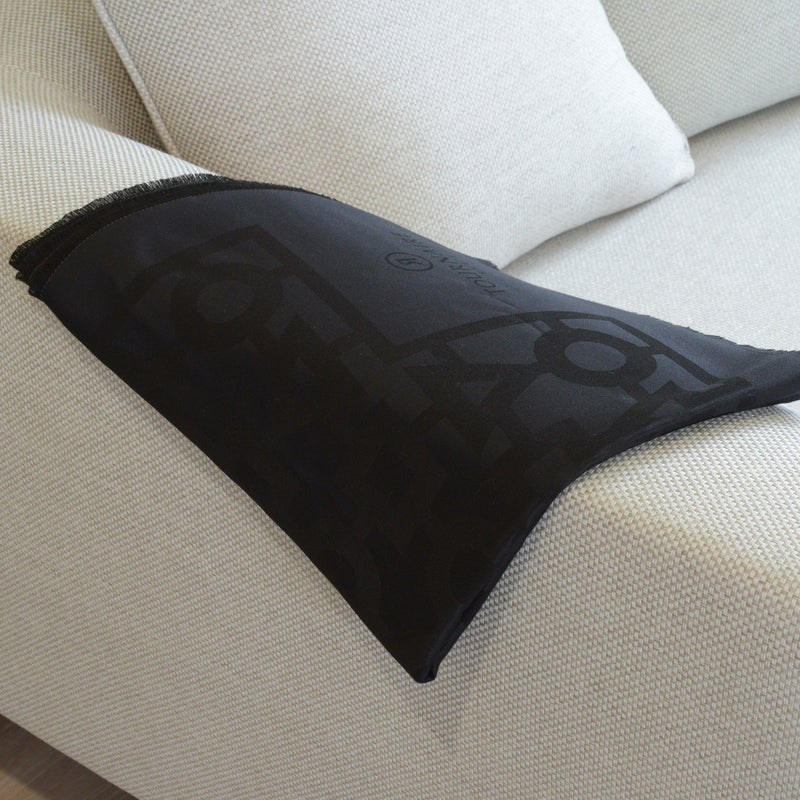 Black silk shawl Alchimie 140 cm