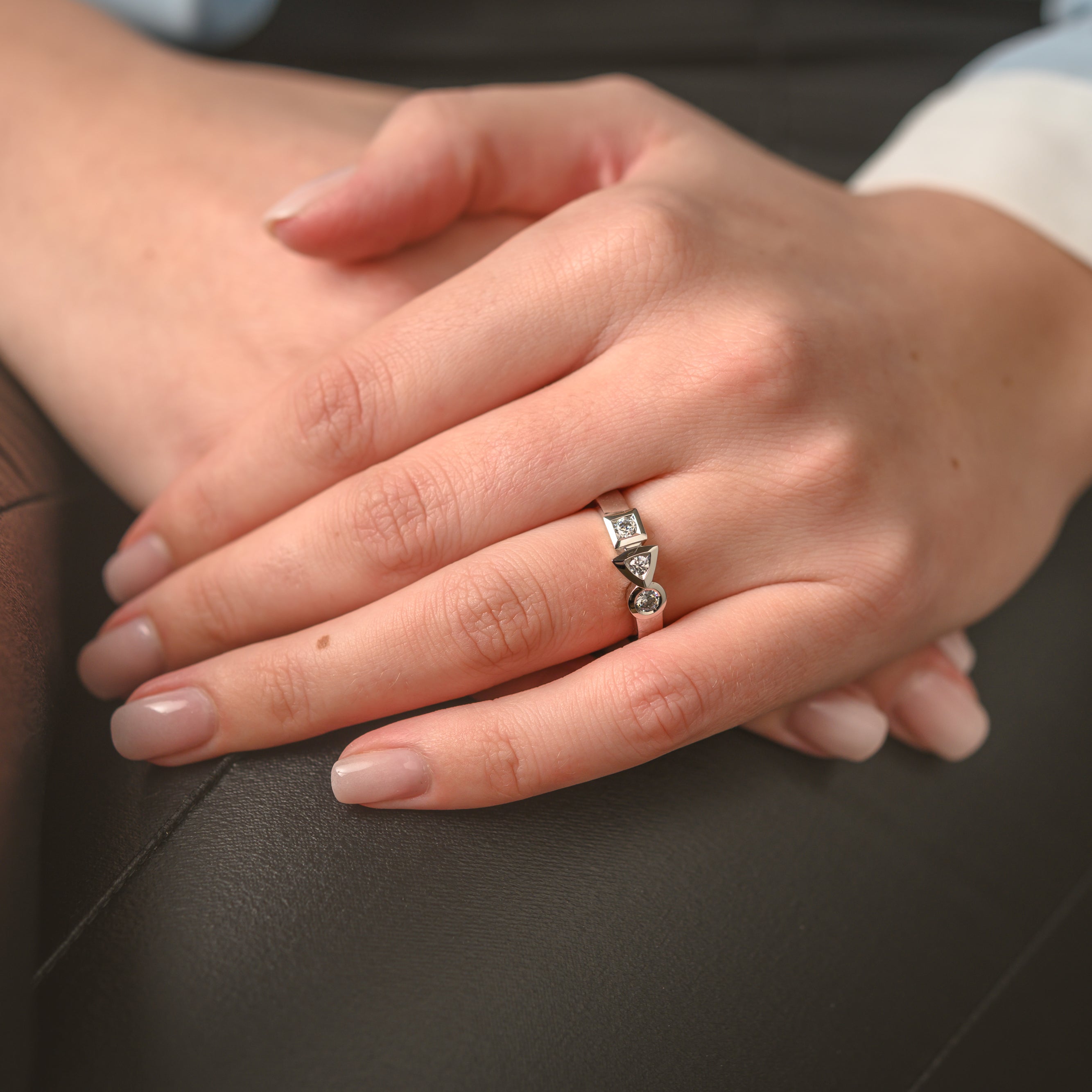 Bague Trilogie Sens 0,48 carat Tournaire or et diamants