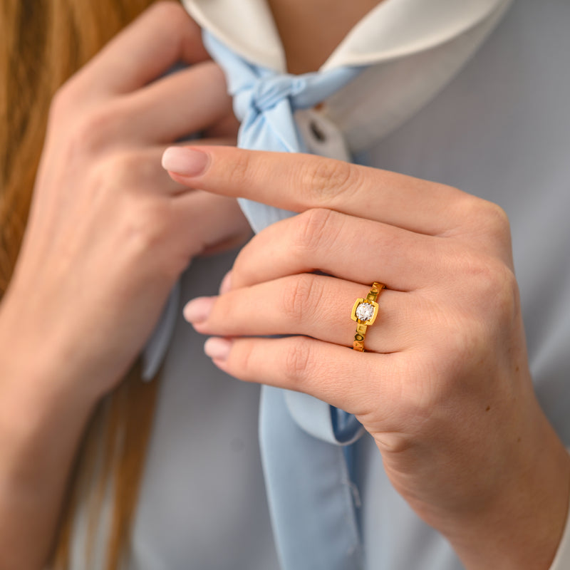 Bague Solitaire Diamant Alchimie Coussin