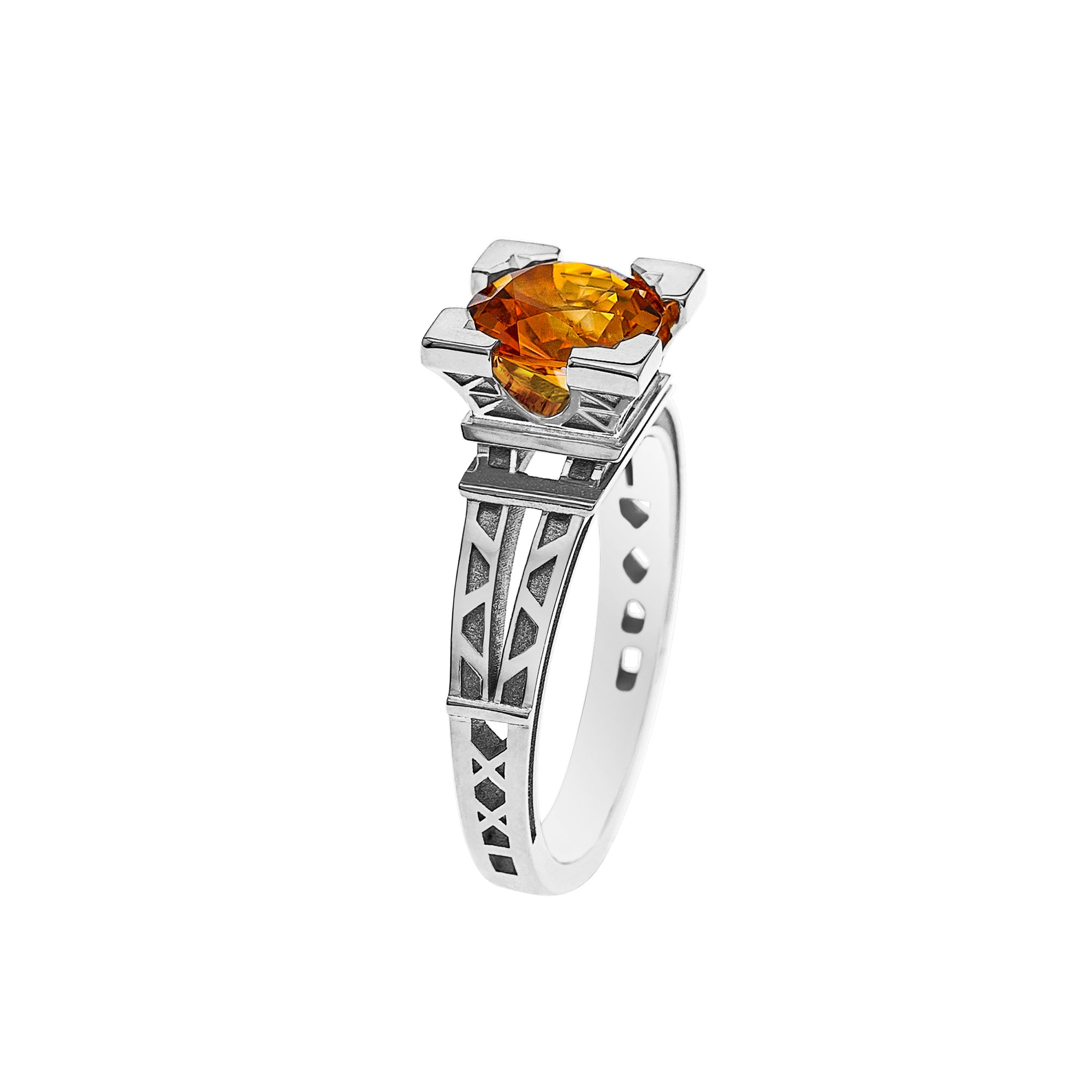 Bague French Kiss citrine en or