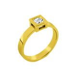 Solitaire Cube diamond ring in gold