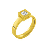 Solitaire Cube diamond ring in gold