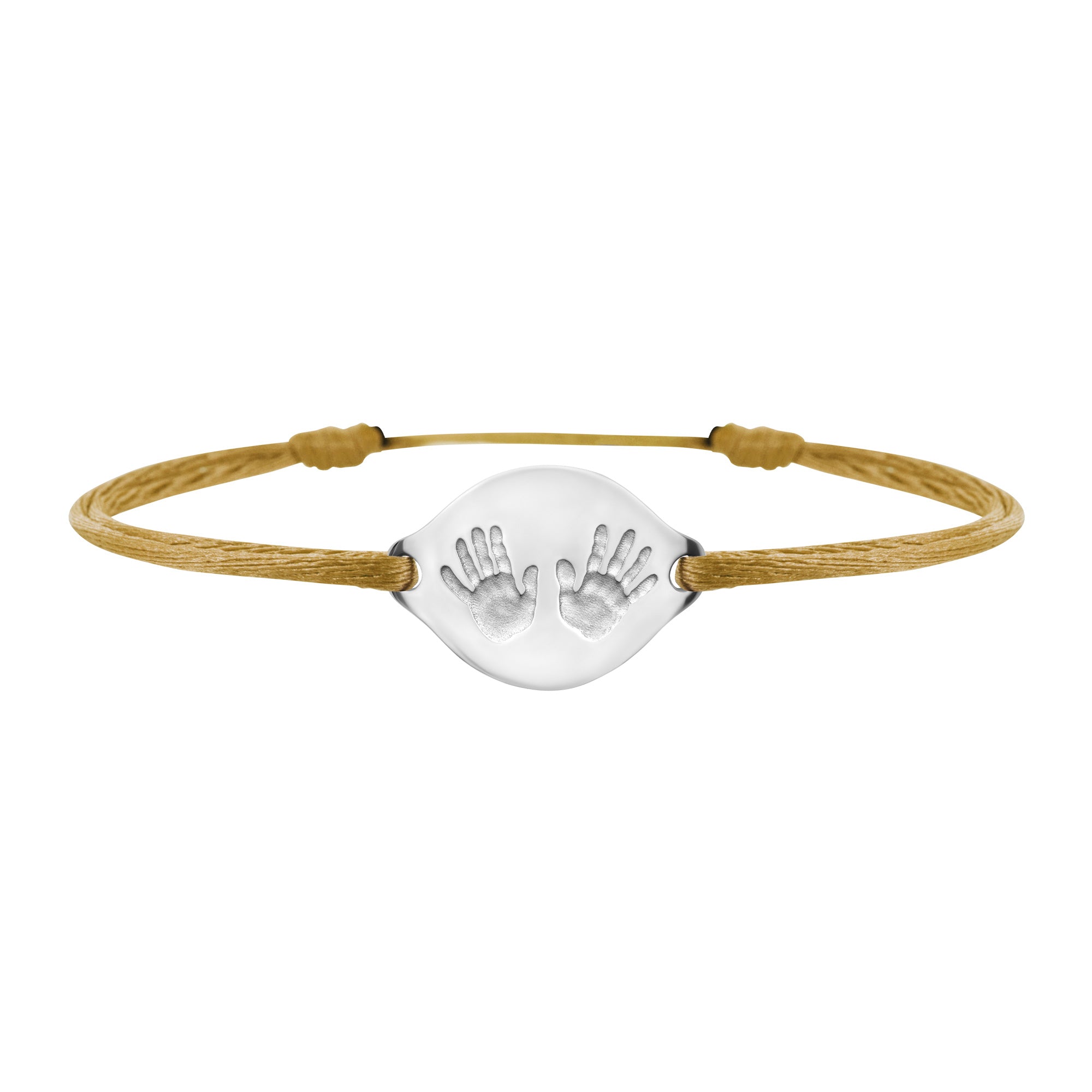Handprint link bracelet in gold, large model