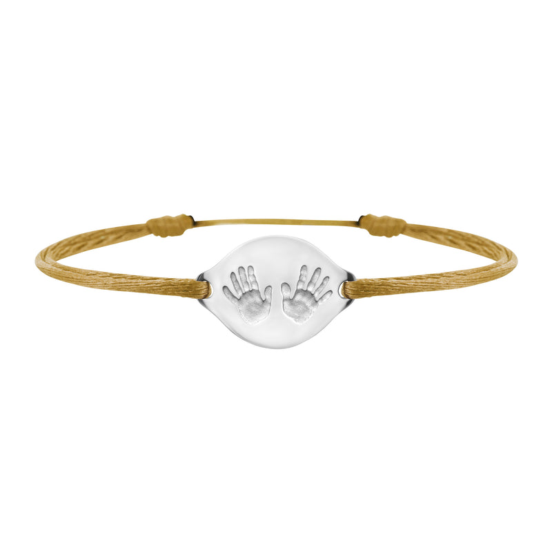 Handprint link bracelet in gold, large model