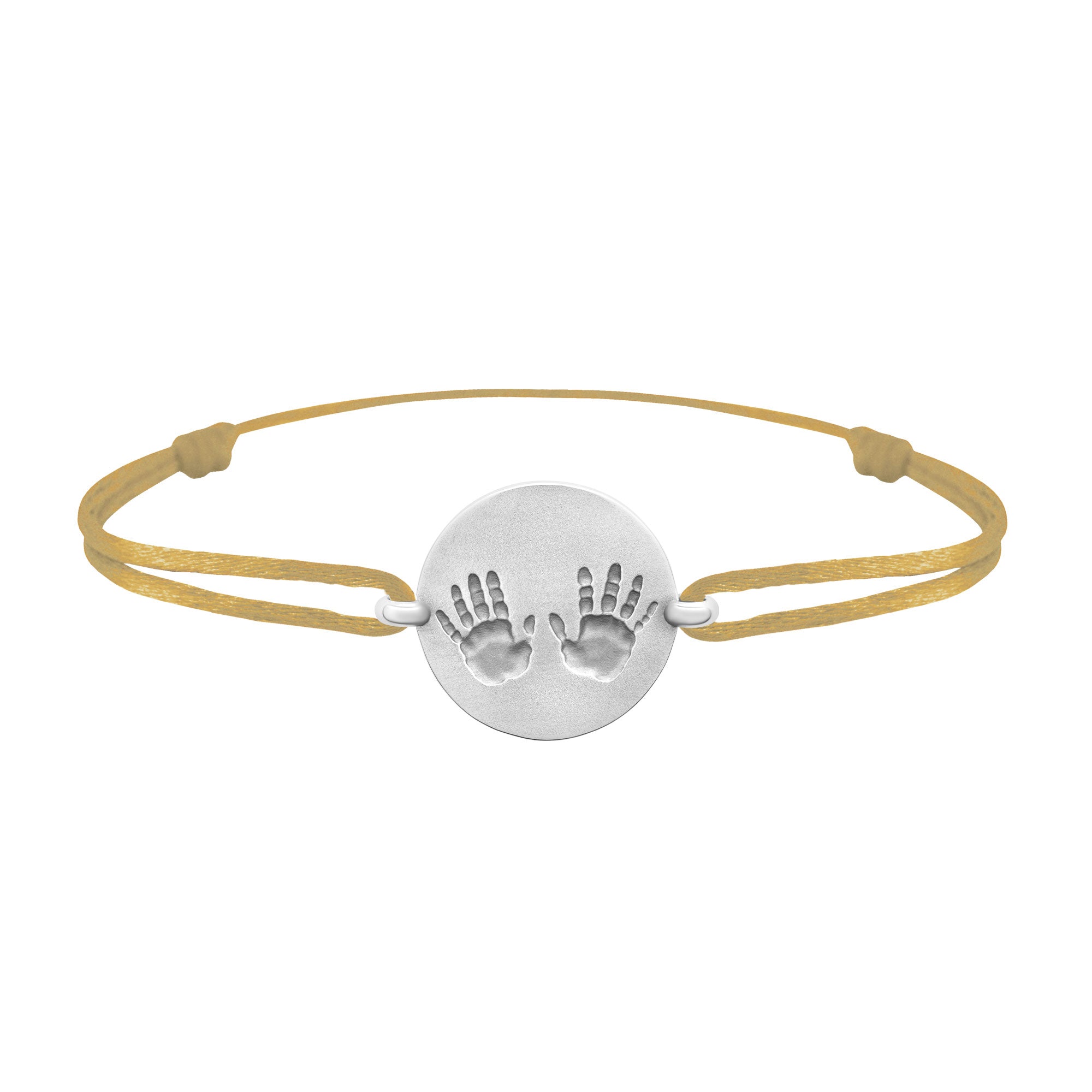 Bracelet lien empreintes mains en argent