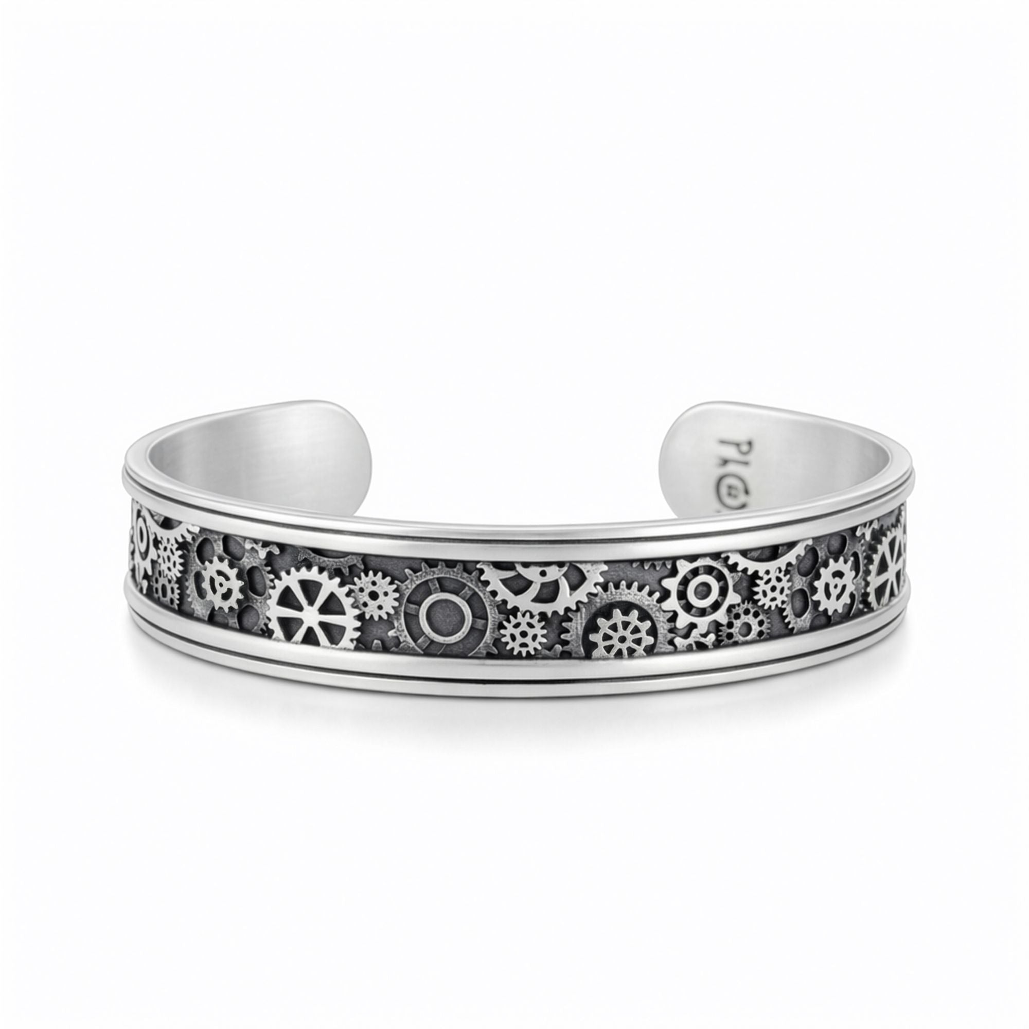Bracelet Jonc Engrenages en Argent