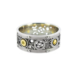 Bague anneau Engrenages Large en or