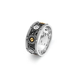 Bague anneau Engrenages Large en or avec diamants