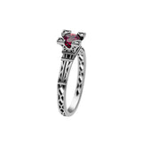 Bague French Kiss en or et Rhodolite rose 5 mm et diamants