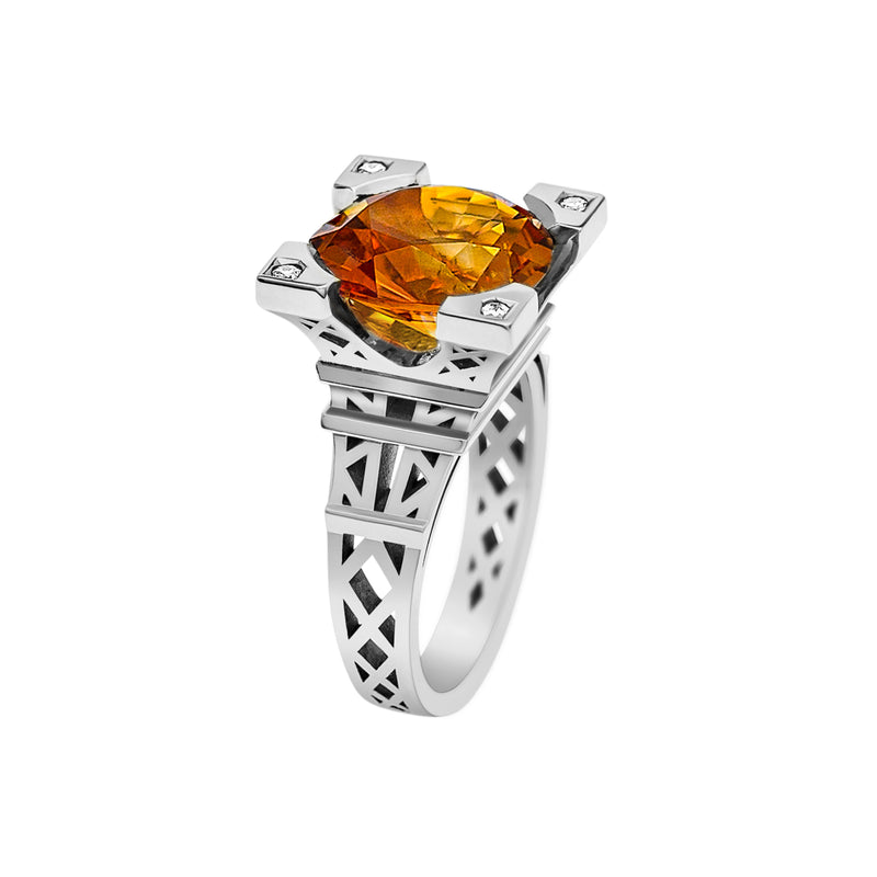 Bague Solitaire French Kiss XL en or avec Citrine