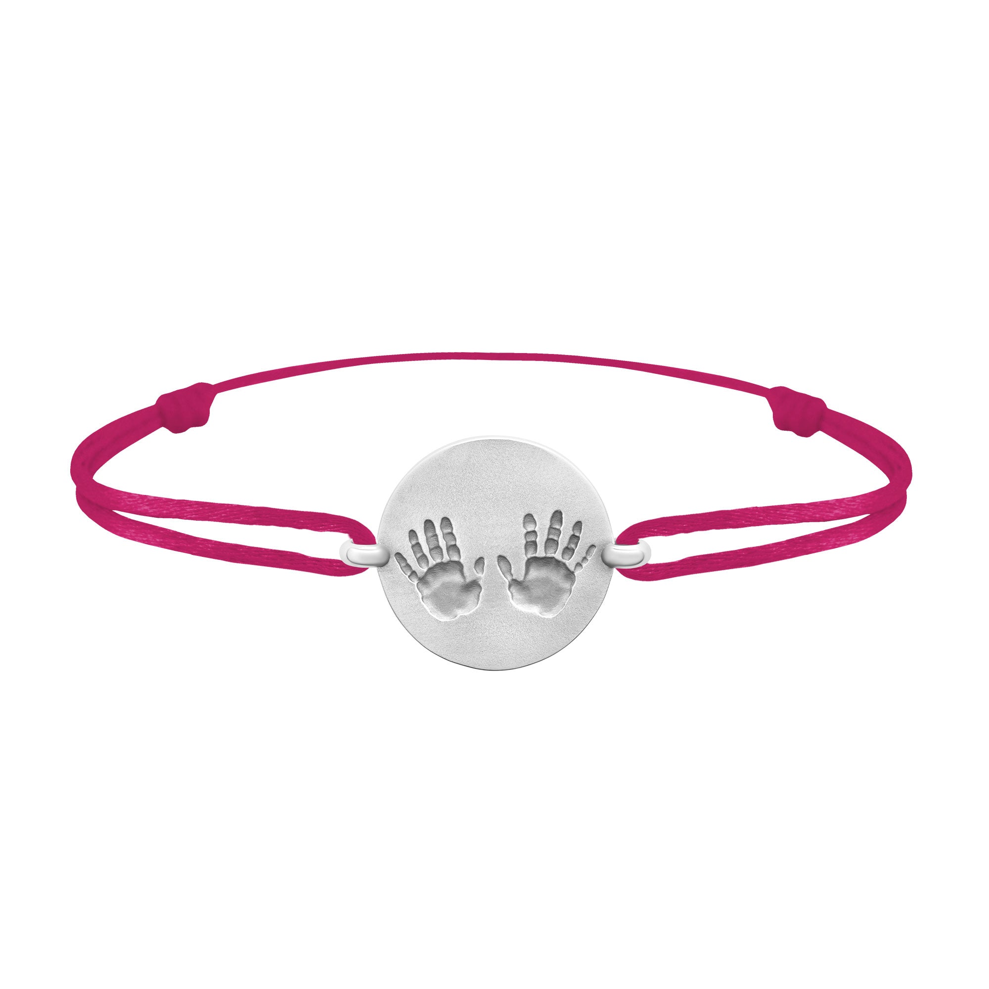 Bracelet lien empreintes mains en argent