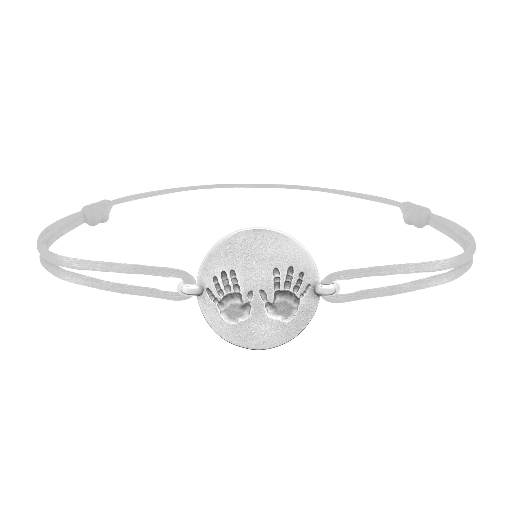 Bracelet lien empreintes mains en argent