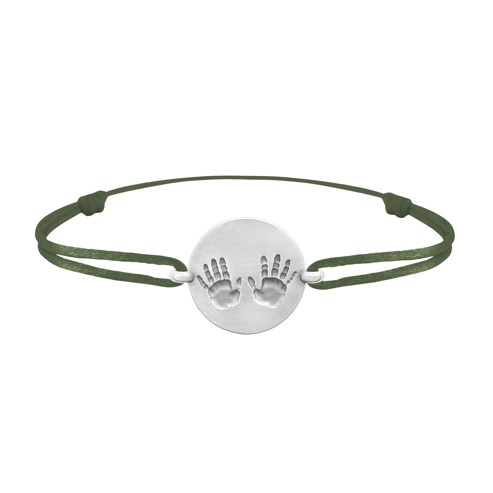 Bracelet lien empreintes mains en argent
