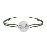 Silver handprint link bracelet