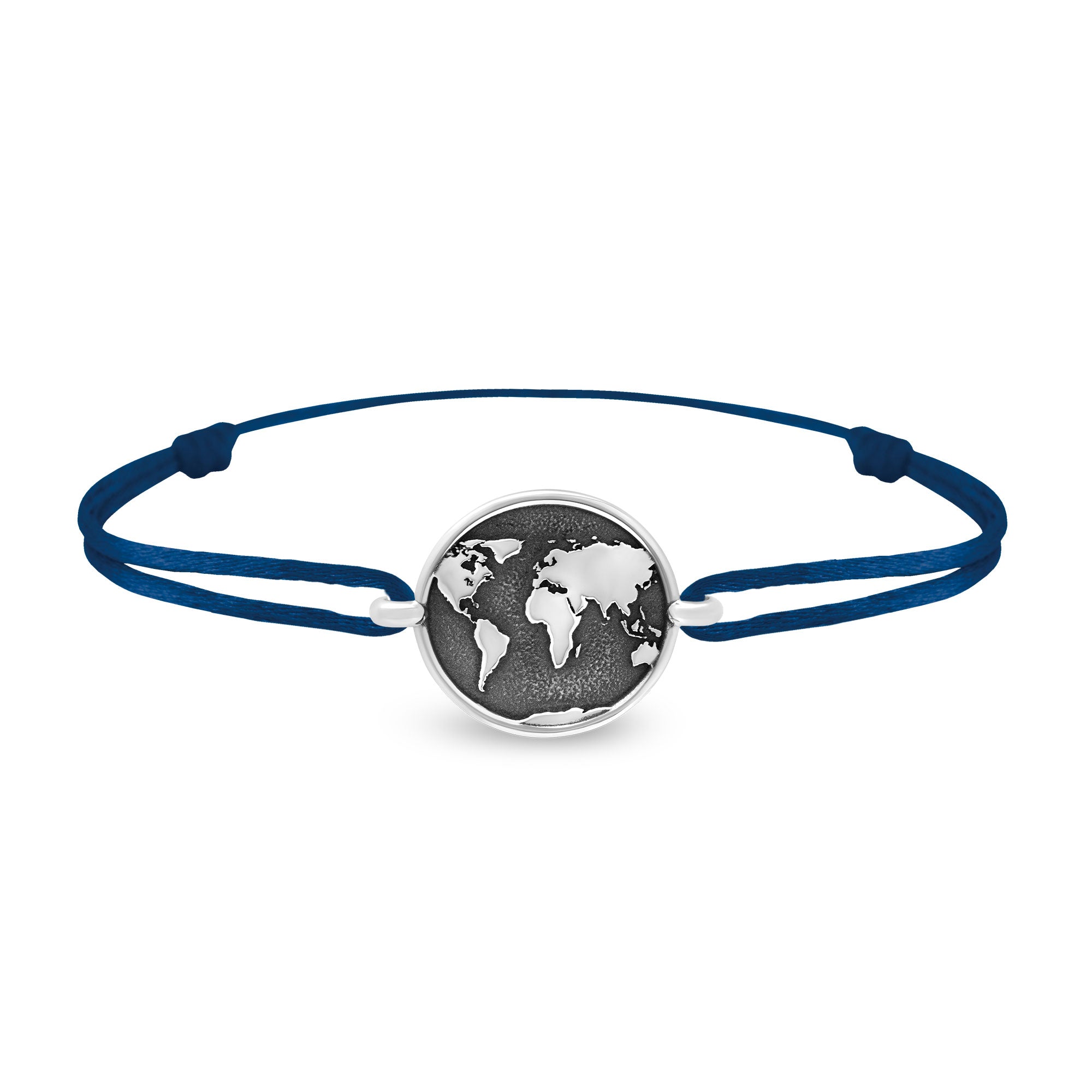 Bracelet lien mappemonde en argent