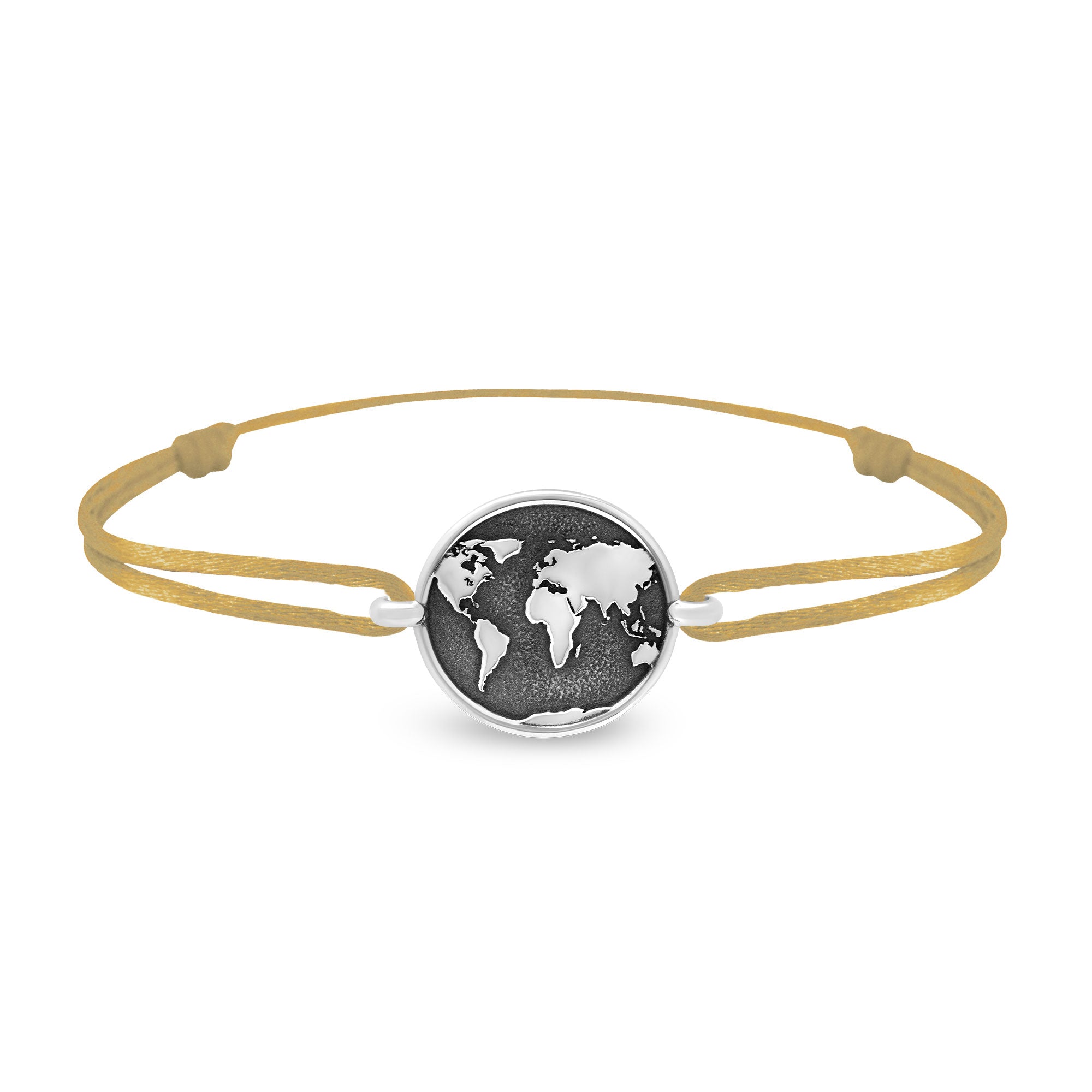 Bracelet lien mappemonde en argent
