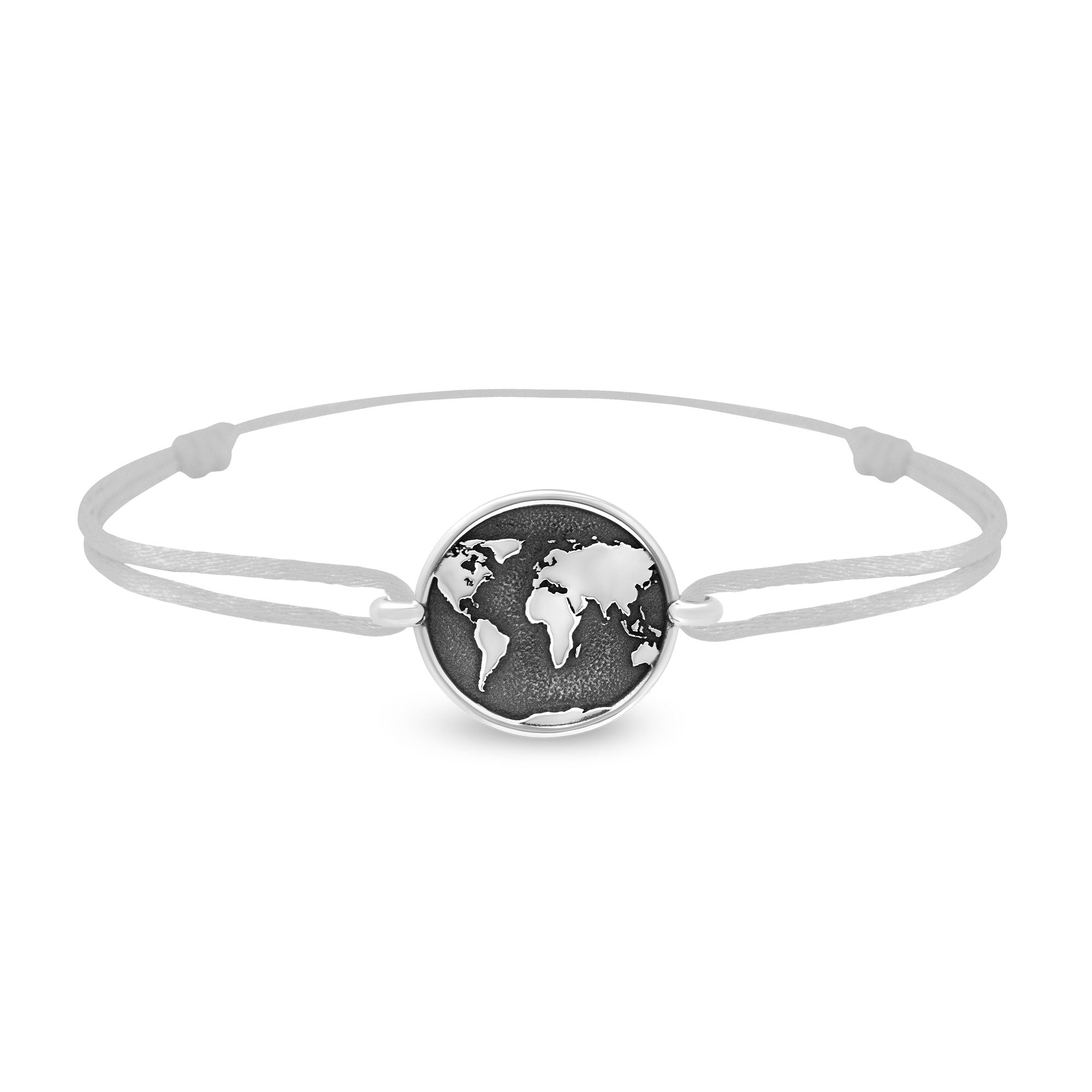 Bracelet lien mappemonde en argent