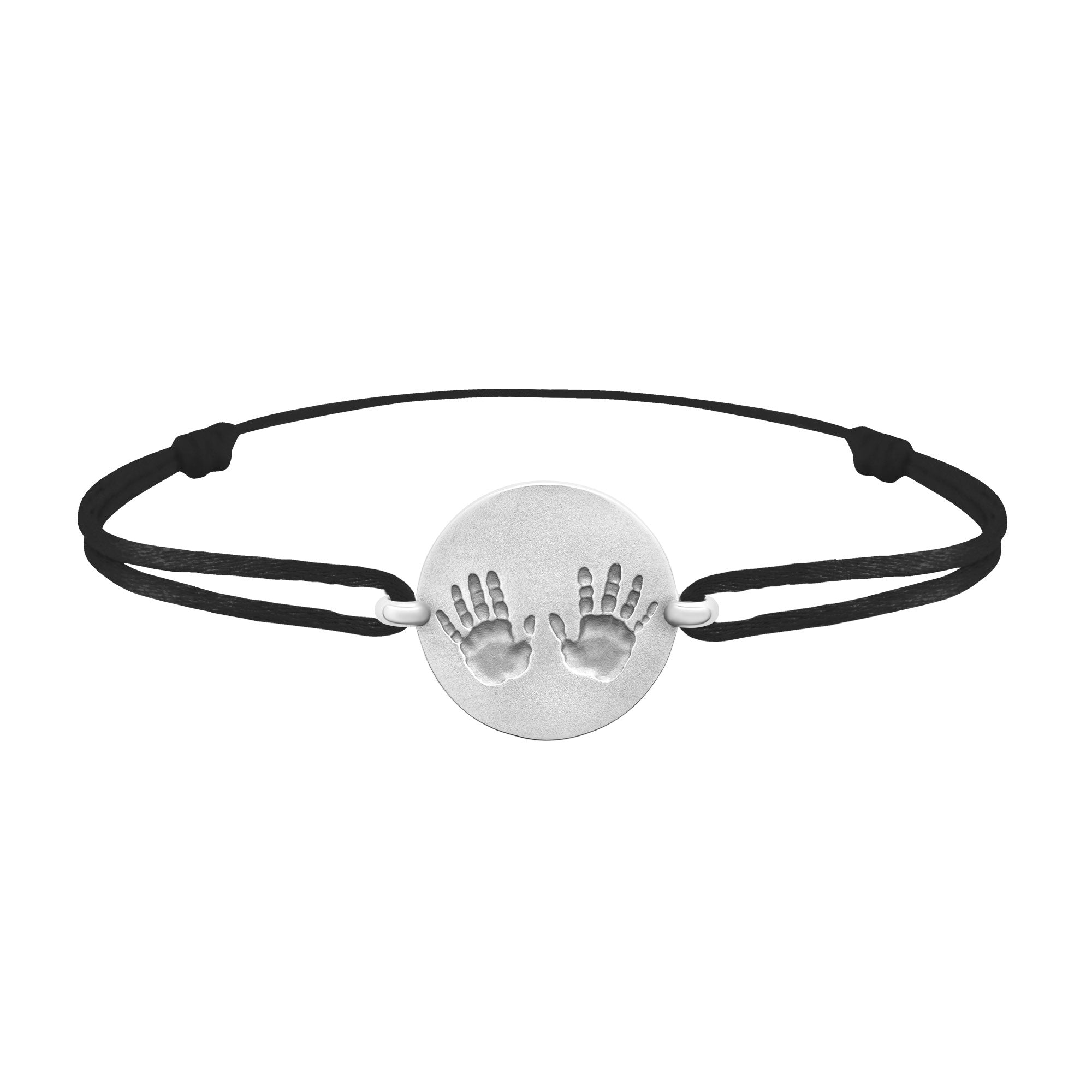 Bracelet lien empreintes mains en argent