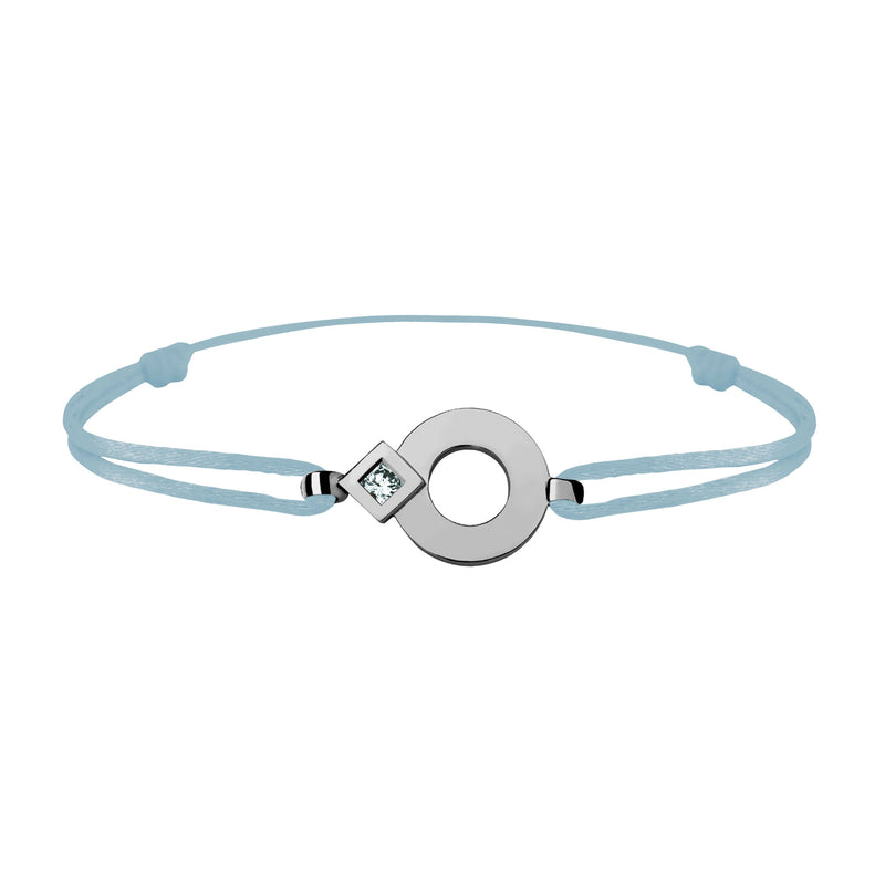 Bracelet lien Tournaire or et diamant signe éclipse rond