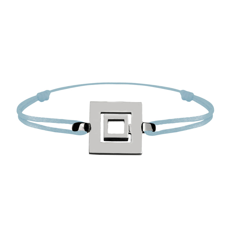 Bracelet Lien Signe Labyrinthe Carré Tout Or