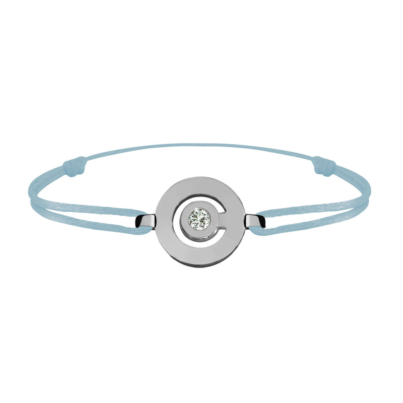 Tournaire gold and diamond link bracelet signe labyrinthe round