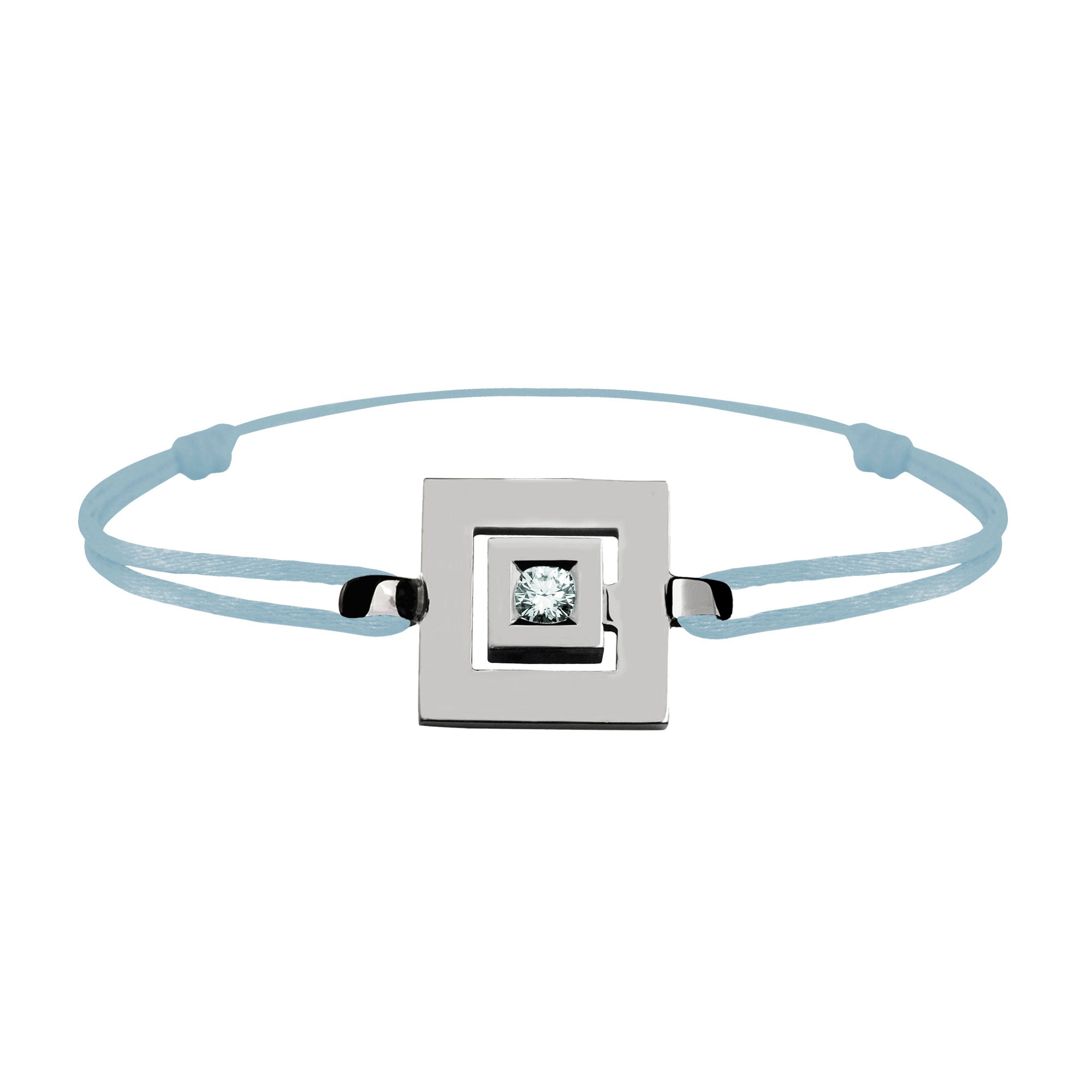 Bracelet lien Tournaire signe labyrinthe carrée or et diamant
