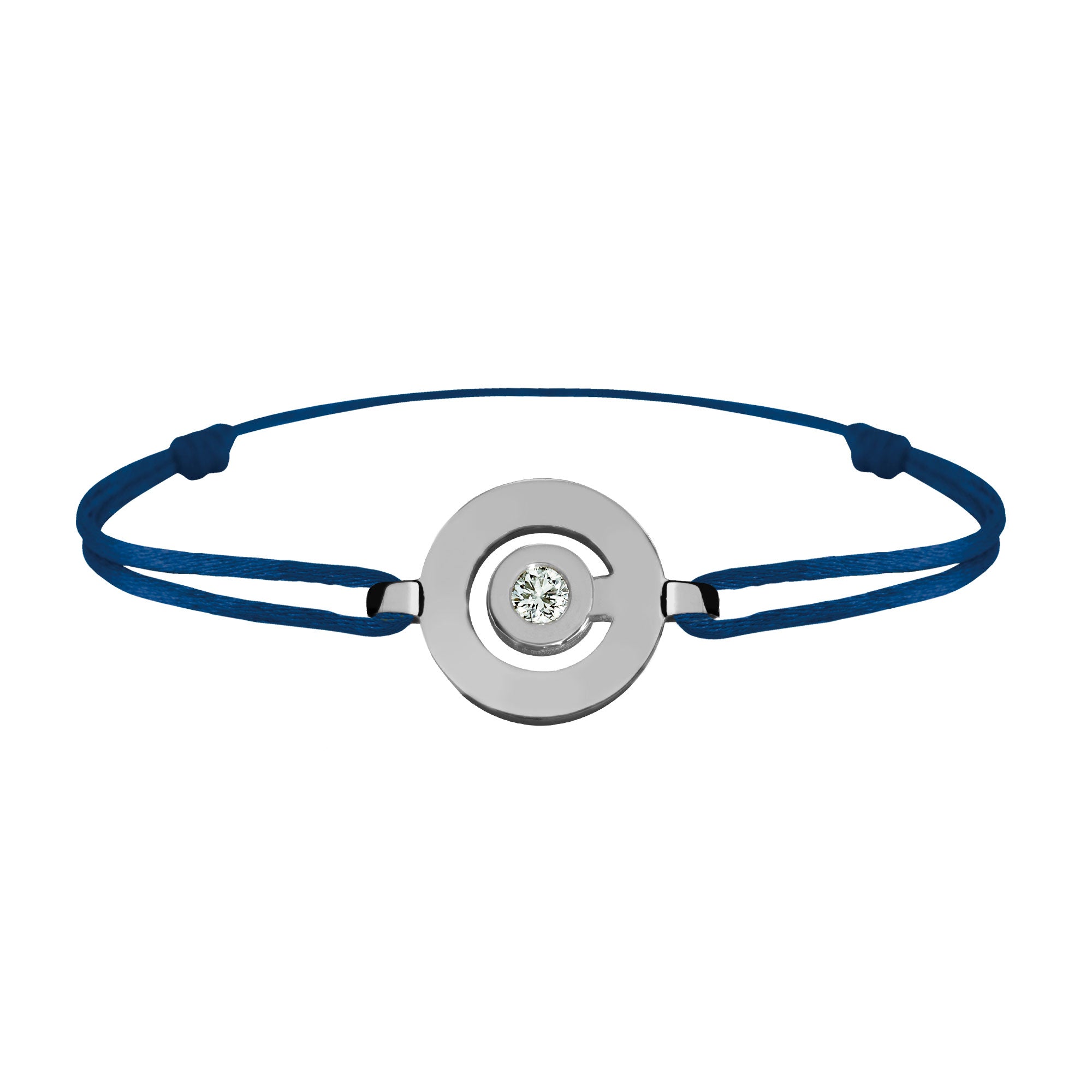 Bracelet lien Tournaire or et diamant signe labyrinthe rond