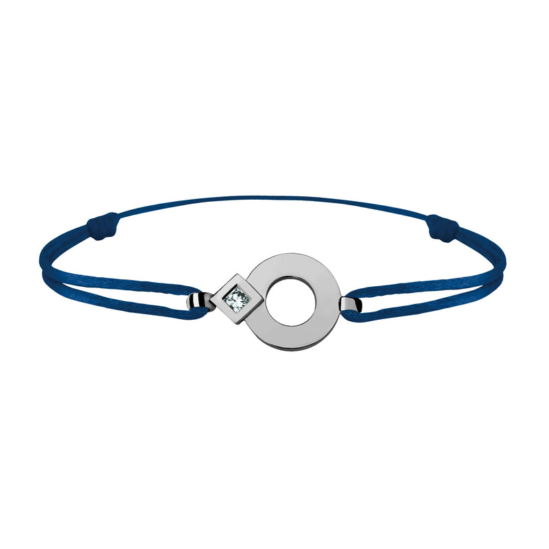 Bracelet lien Tournaire or et diamant signe éclipse rond