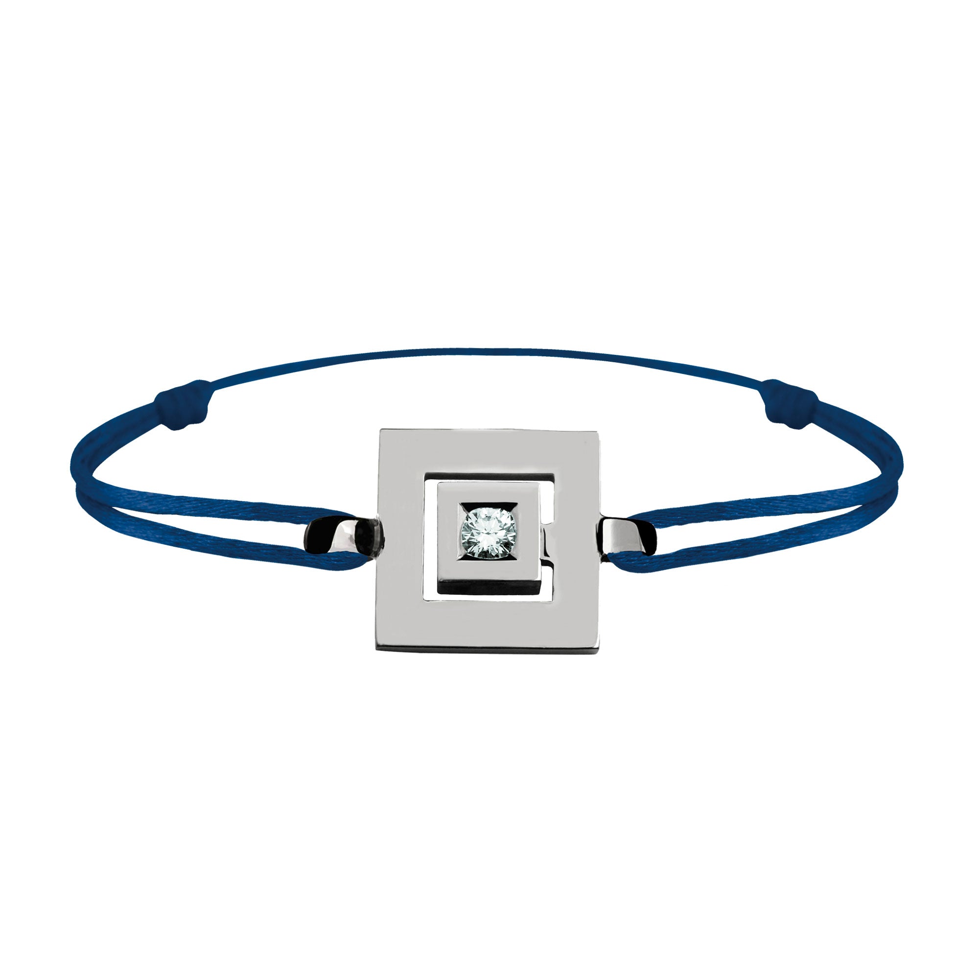 Bracelet lien Tournaire signe labyrinthe carrée or et diamant