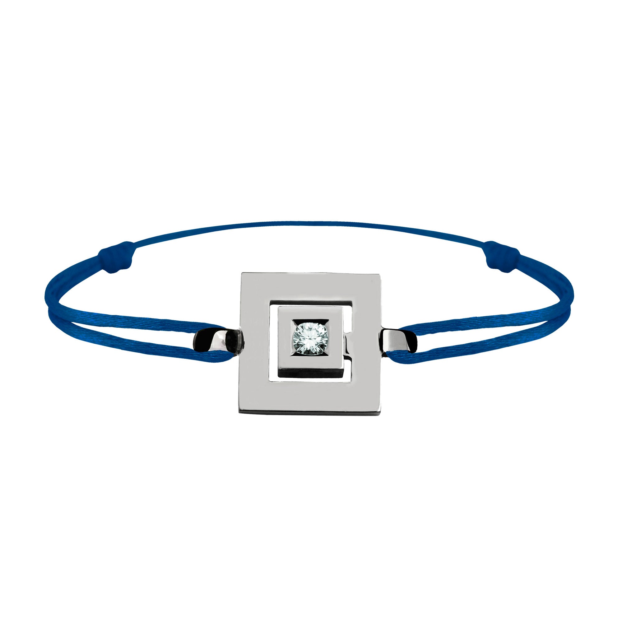 Bracelet lien Tournaire signe labyrinthe carrée or et diamant