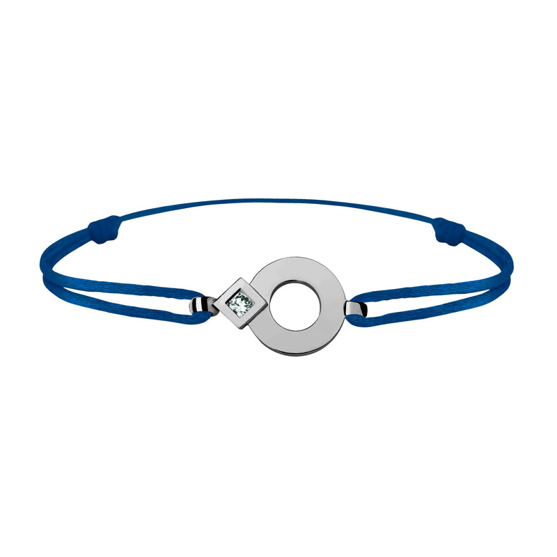 Bracelet lien Tournaire or et diamant signe éclipse rond