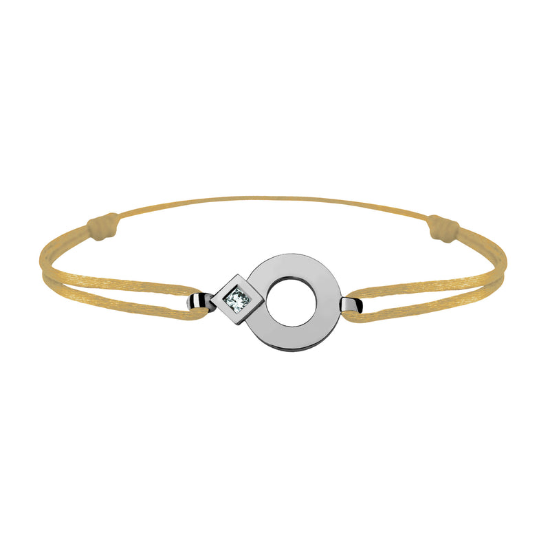 Bracelet lien Tournaire or et diamant signe éclipse rond