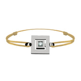 Bracelet lien Tournaire signe labyrinthe carrée or et diamant