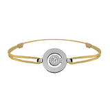 Tournaire gold and diamond link bracelet signe labyrinthe round