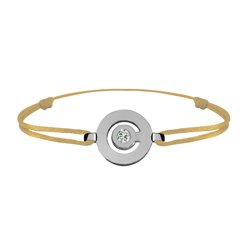 Tournaire gold and diamond link bracelet signe labyrinthe round