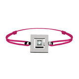 Bracelet lien Tournaire signe labyrinthe carrée or et diamant