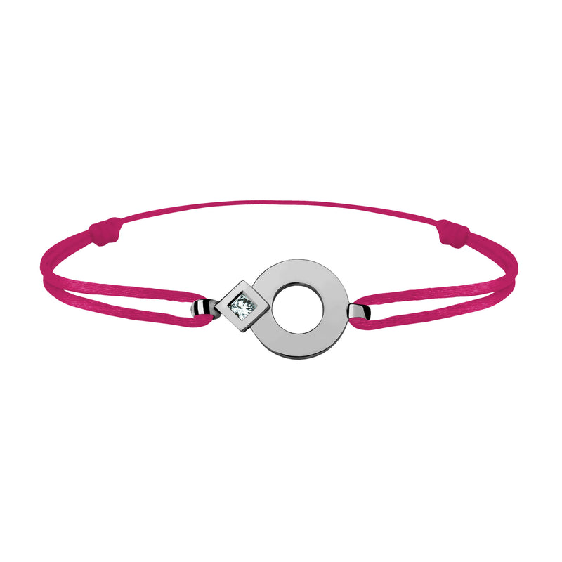 Bracelet lien Tournaire or et diamant signe éclipse rond