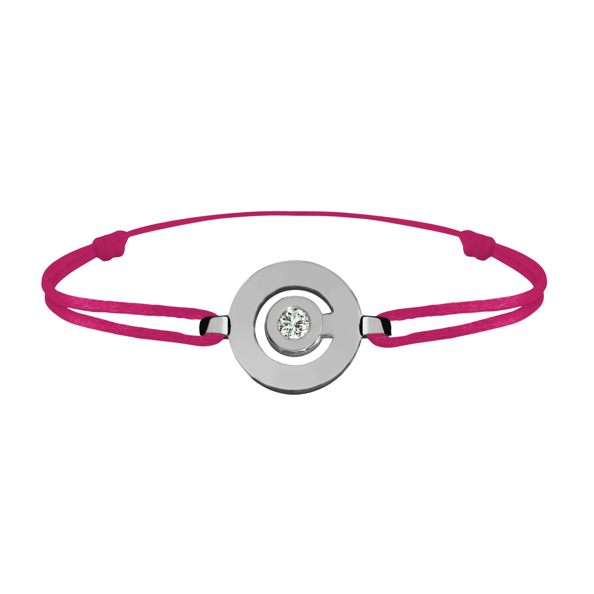 Bracelet lien Tournaire or et diamant signe labyrinthe rond