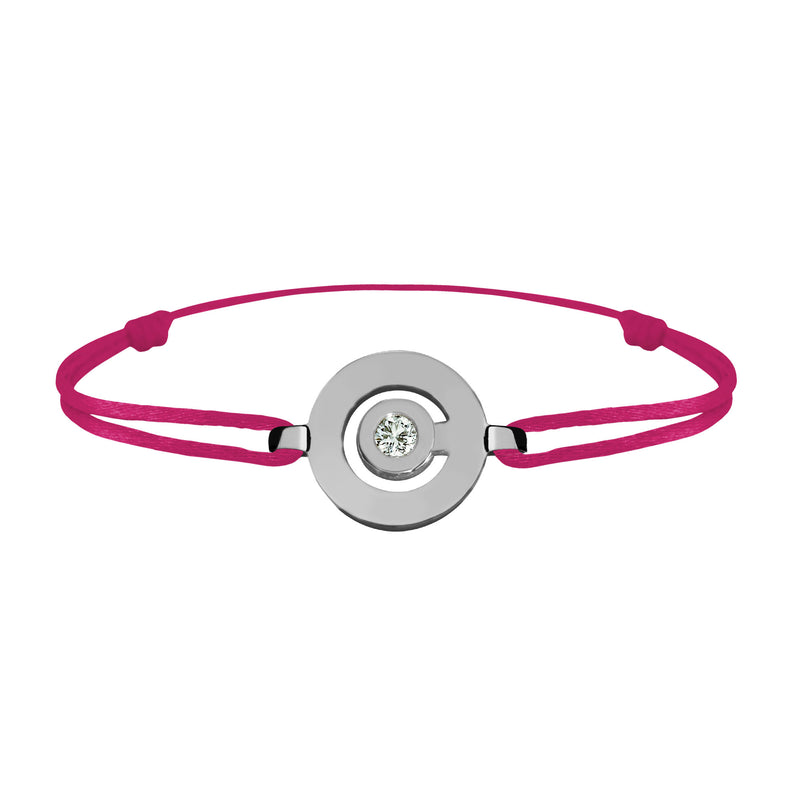 Tournaire gold and diamond link bracelet signe labyrinthe round