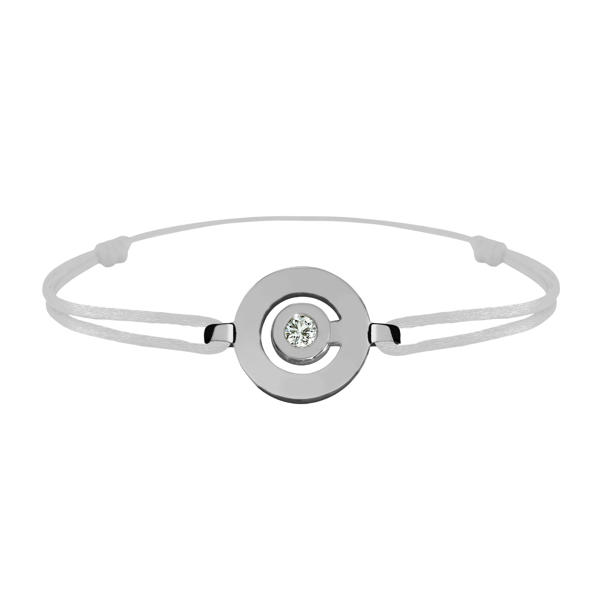 Bracelet lien Tournaire or et diamant signe labyrinthe rond