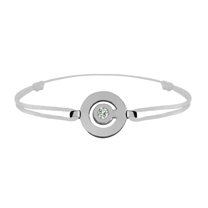 Tournaire gold and diamond link bracelet signe labyrinthe round