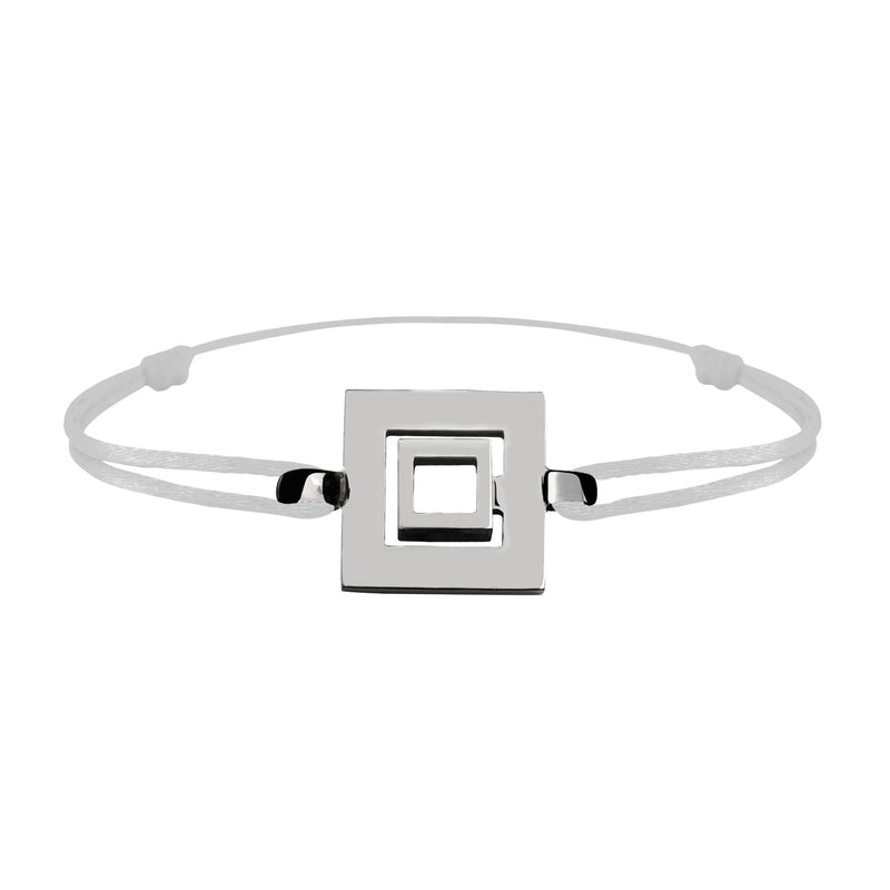 Bracelet Lien Signe Labyrinthe Carré Tout Or