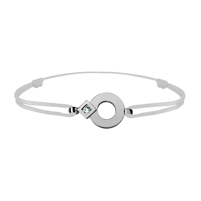 Bracelet lien Tournaire or et diamant signe éclipse rond