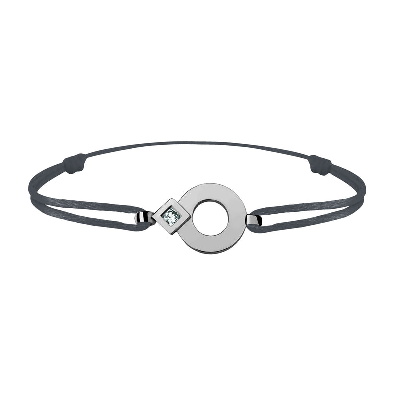 Bracelet lien Tournaire or et diamant signe éclipse rond