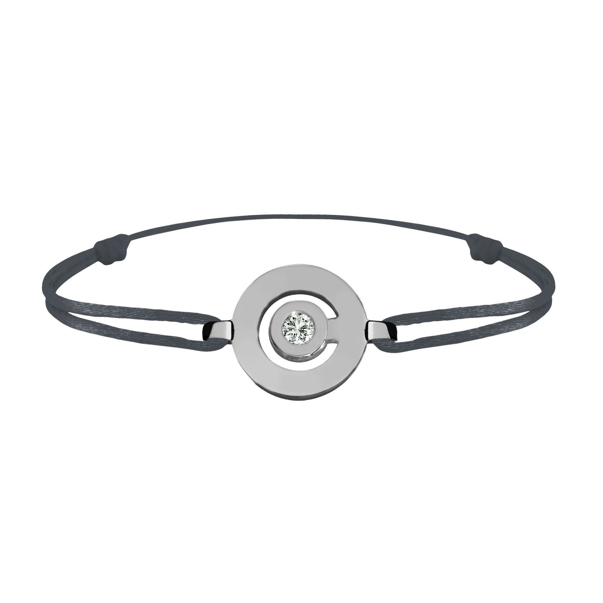 Bracelet lien Tournaire or et diamant signe labyrinthe rond