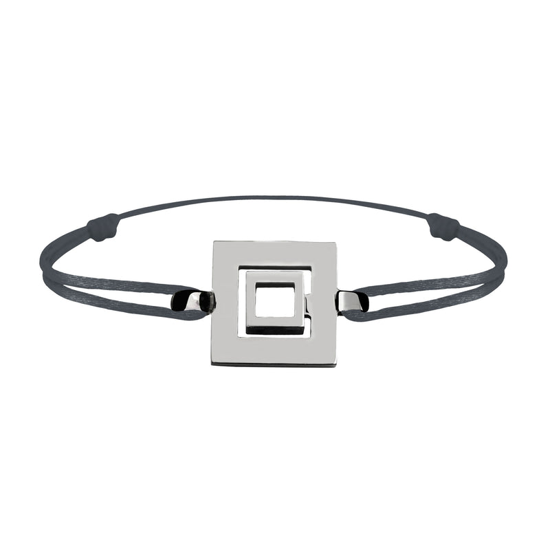 Bracelet Lien Signe Labyrinthe Carré Tout Or