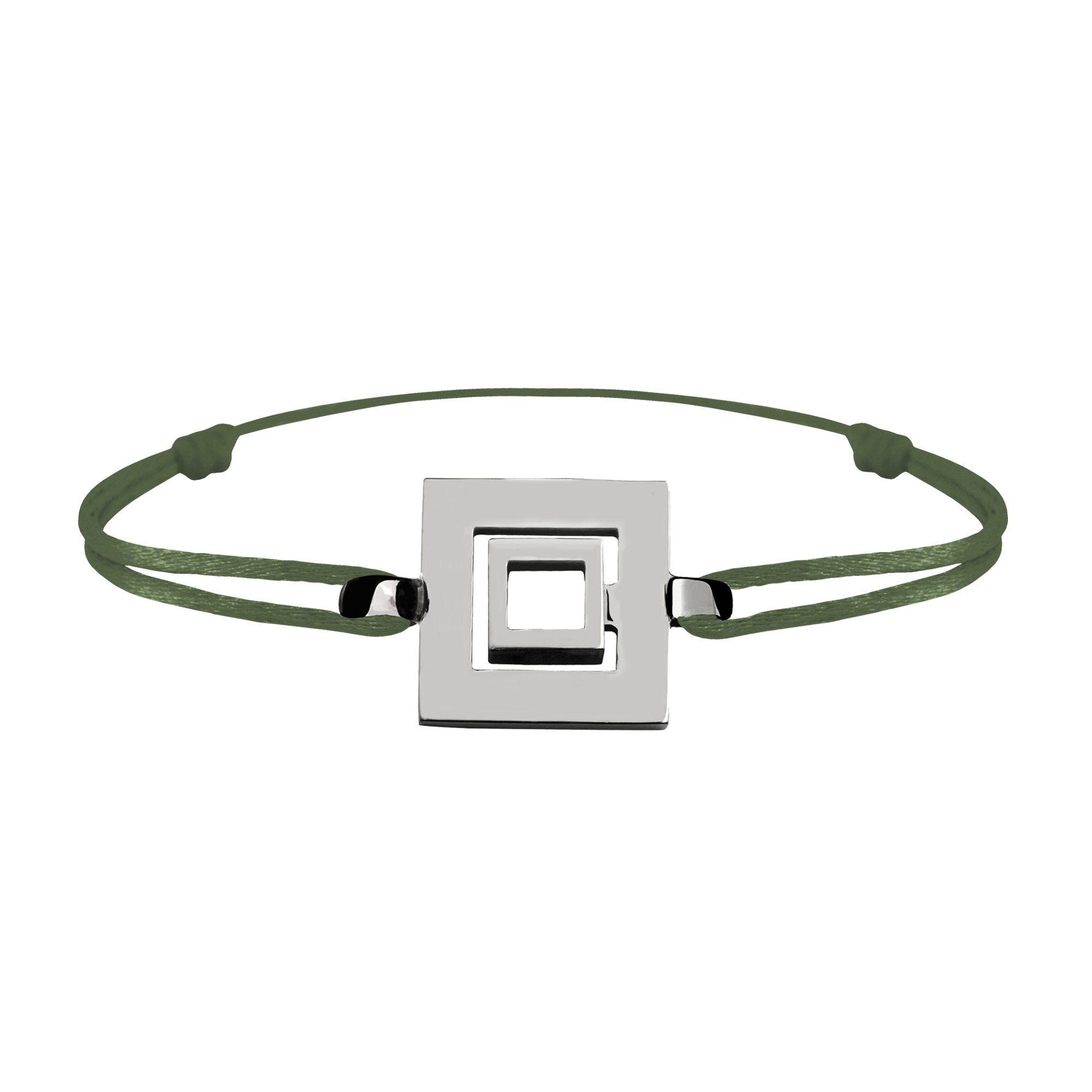 Bracelet Lien Signe Labyrinthe Carré Tout Or