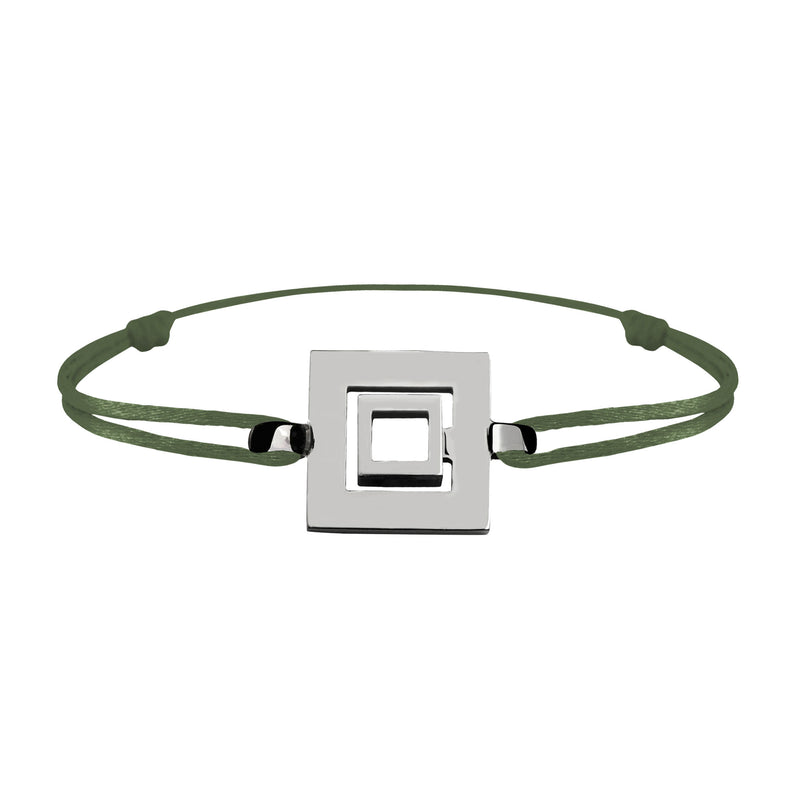 Bracelet Lien Signe Labyrinthe Carré Tout Or