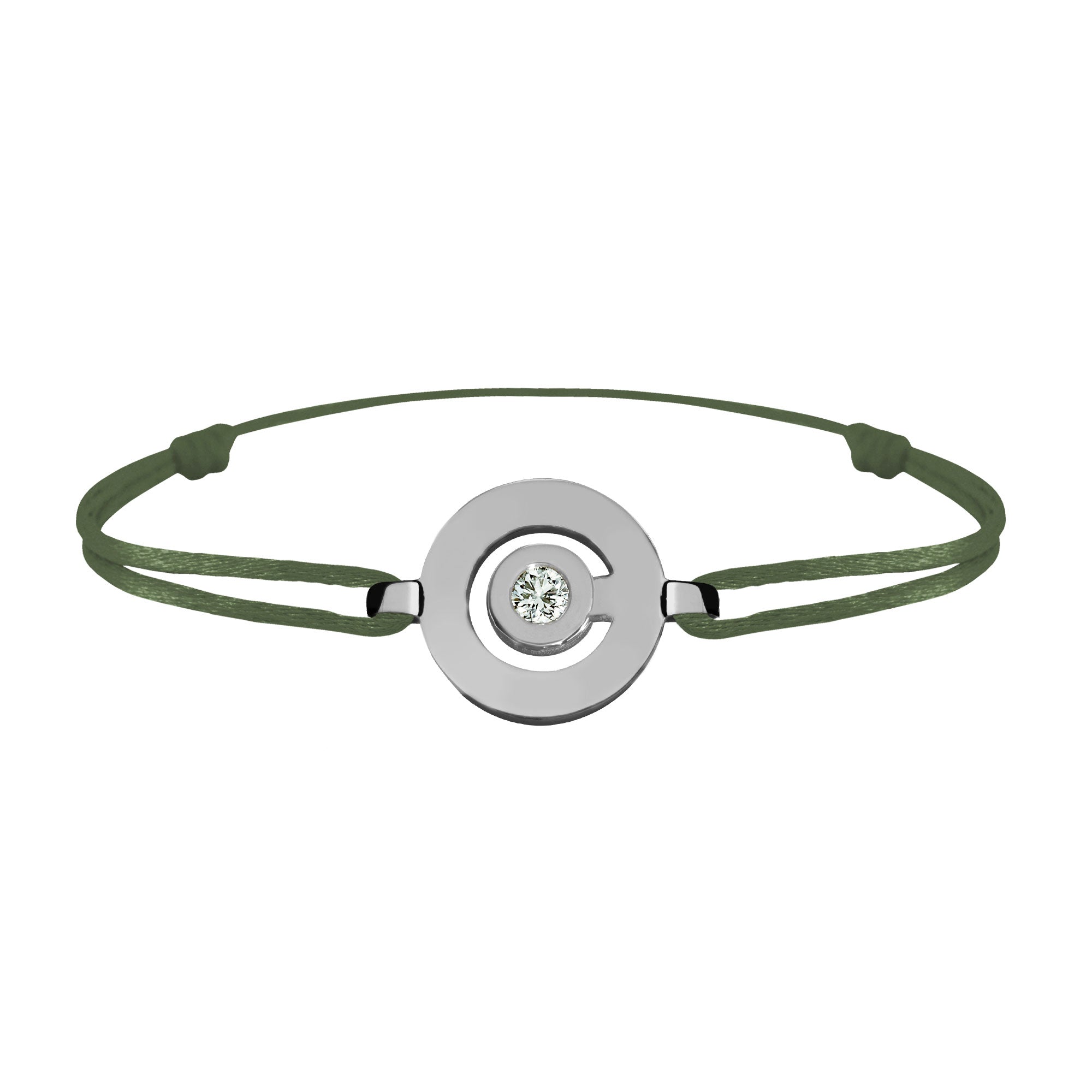 Bracelet lien Tournaire or et diamant signe labyrinthe rond